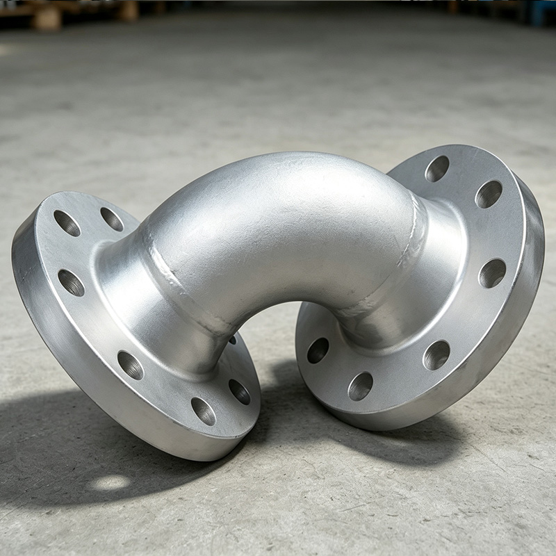 Stainless steel 90° elbow flange