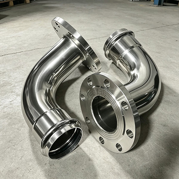 Stainless steel 90° elbow flange
