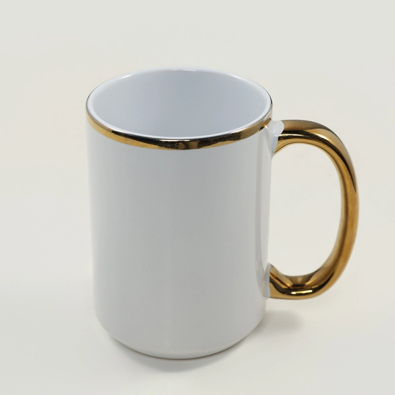 15 oz Gold-rimmed Electroplated Ceramic Mug