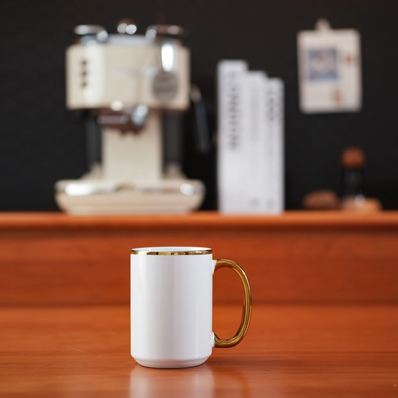 15 oz Gold-rimmed Electroplated Ceramic Mug