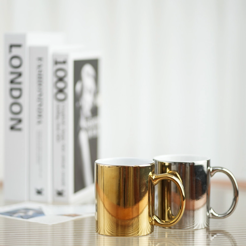 11oz Silver-plated Ceramic Mug
