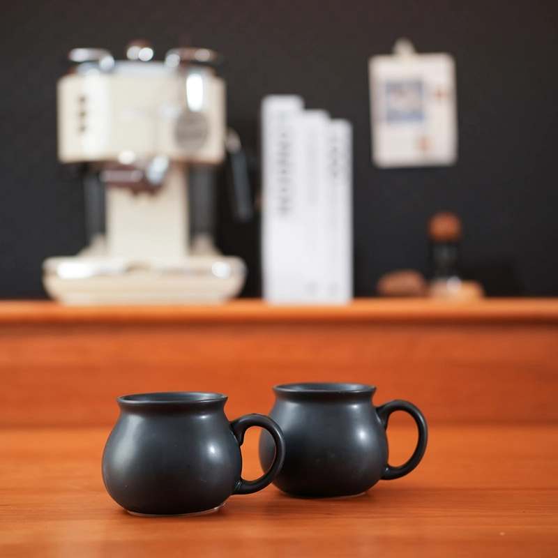 11oz Matte Black Pumpkin Pot Mug (Double Mold)