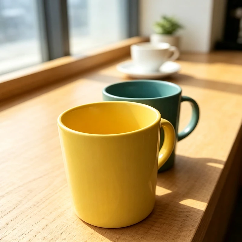 11oz vertical striped funnel mug