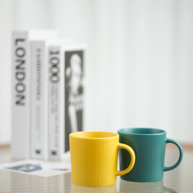 11oz vertical striped funnel mug