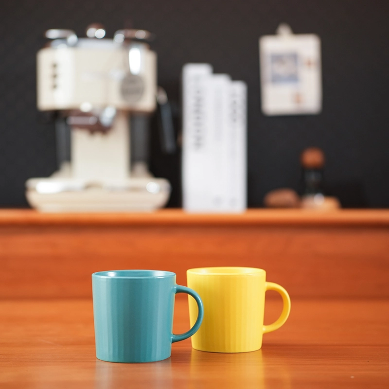 11oz vertical striped funnel mug