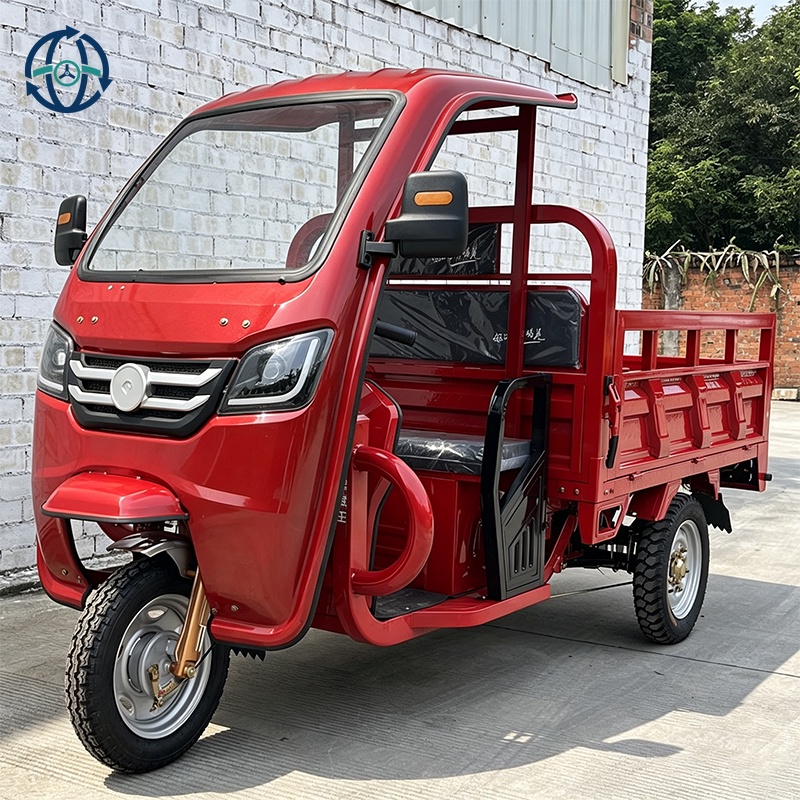 1000W Electric Cargo Tricycle with Cabin, 500kg Capacity Tipper Truck for Farm Delivery
