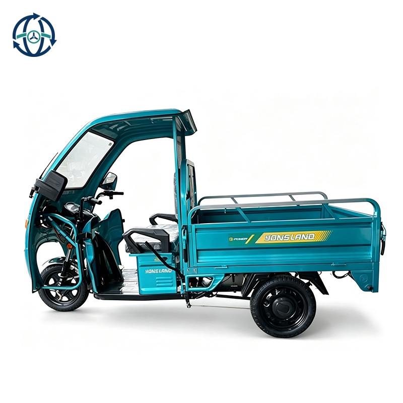 Cargo 3-Wheel Electric Tricycle 60V Motor 1000W Power 400kg Payload Capacity Certified SteelCabin Van Truck Open