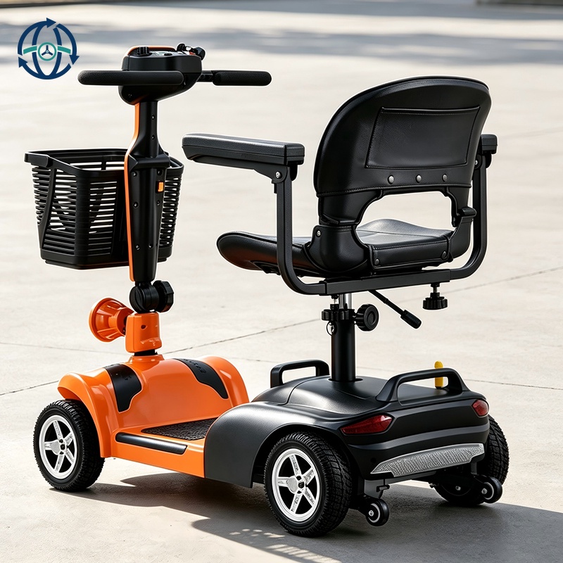 Certified SWEETRICH S1 Lite 24V Outdoor EIderly Electric Mobility Scooter 4-Wheel Offroad Digital Voice Control Foldable Design