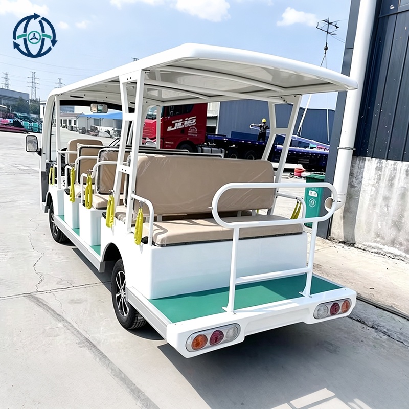 Hot Selling Electric White Sightseeing Bus with 11 Seats Lithium Battery 400oW Motor for Tourism & Street Patrol. Customizable