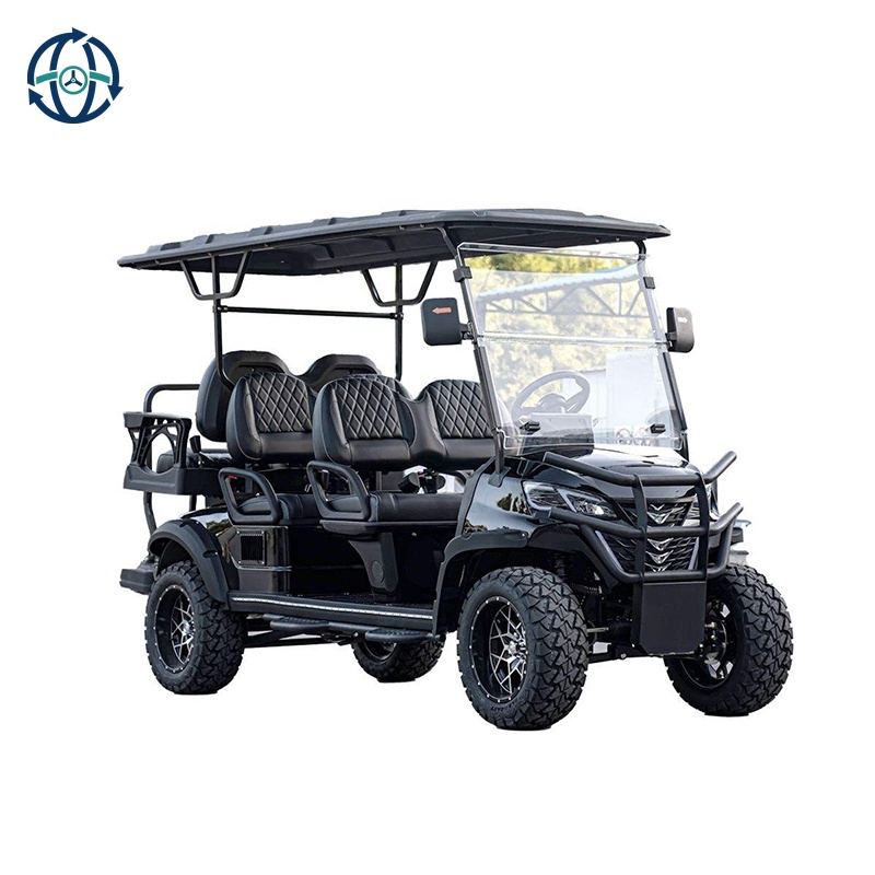 Factory Prices 4+2 6 Person Luxury Electric Golf Car Lithium Battery Muti-Color Seats Intelligent High End Golf Carts