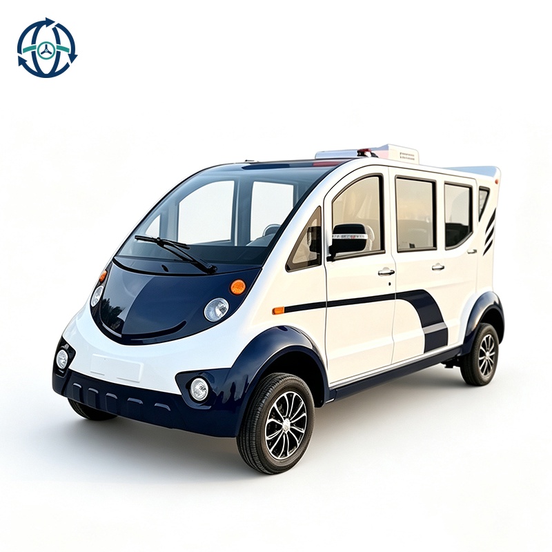 Triple Row Enclosed Body 8 Seater AC Motor Lithium Battery Electric Patrol Car for Property Patrol Duty