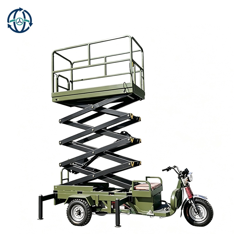 Aerial Work Platform Electric Hydraulic Scissor Lift Tricycle Truck Mobile Lifting Platform Motor Engine High Efficiency
