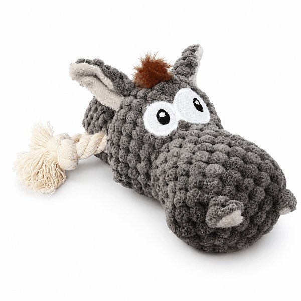 Dog Toy Gray Donkey Rope