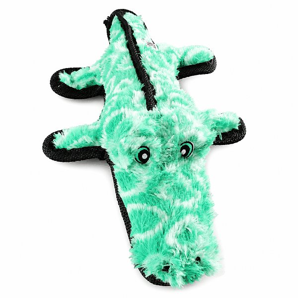 Dog Toy Green Crocodile Flat