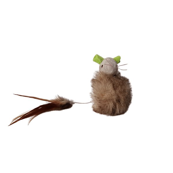 Cat Toy Brown Mouse Feather