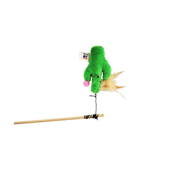 Cat Toy Green Feather Wand