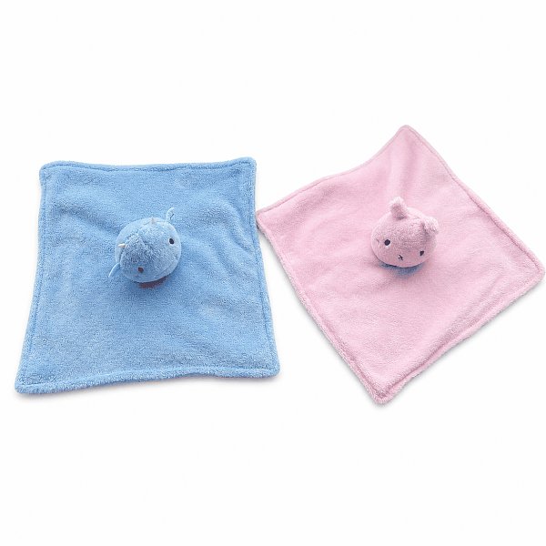 Blue Pink Whale Bear Security Blanket