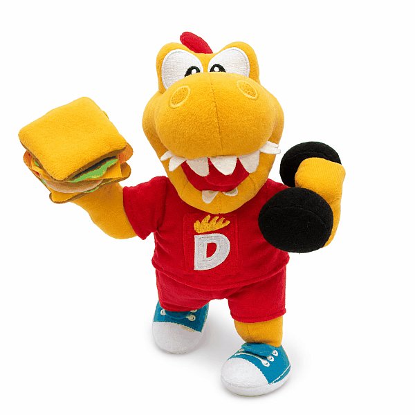 Dinosaur Holding Burger Plush Toy
