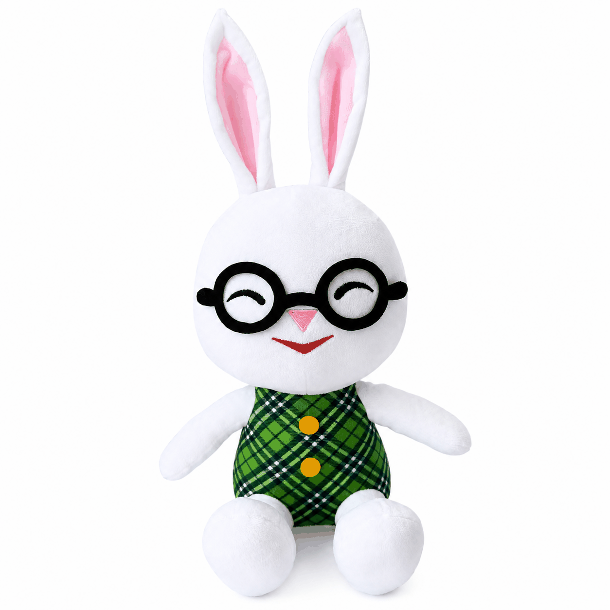 White Rabbit With Glasses Plush Toy