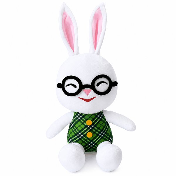 White Rabbit With Glasses Plush Toy