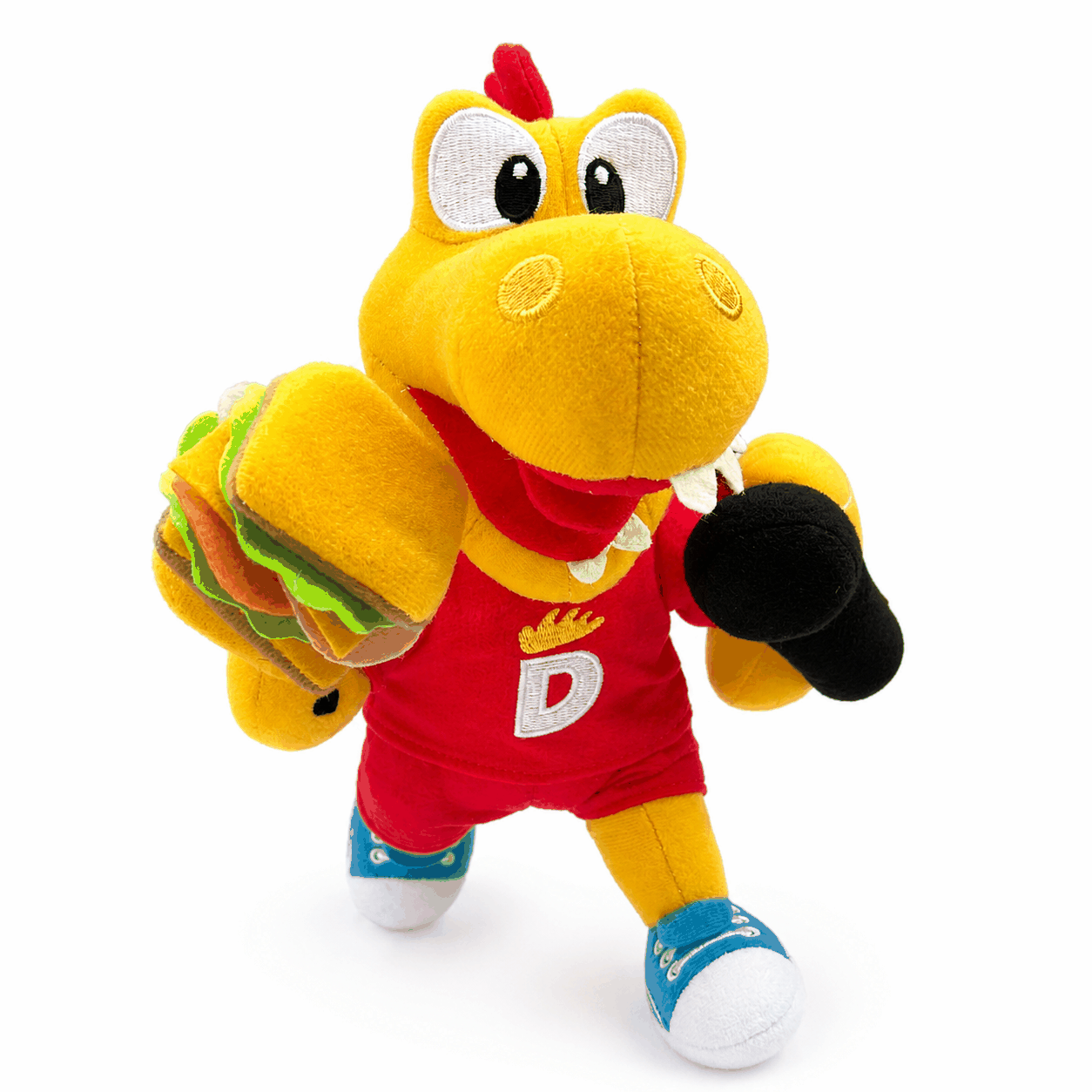 Yellow Dinosaur In Red Shirt With Microphone Plush Toy