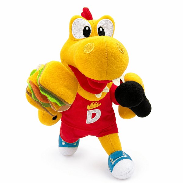Yellow Dinosaur In Red Shirt With Microphone Plush Toy