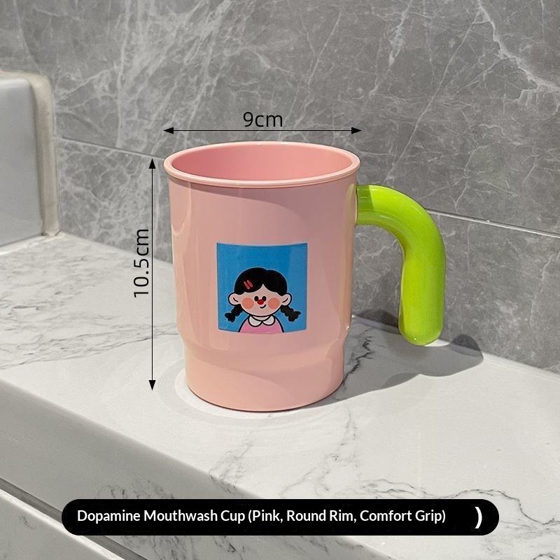 Shatterproof Plastic Mouthwash Cup 500ml Family Set of 4 Food-Grade Toothbrush Holder