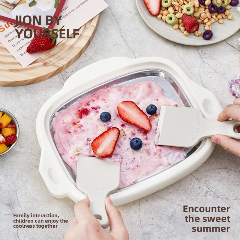Rolled Ice Cream Maker Manual Instant DIY Fun Fast Freezing Pan Rolled Ice Cream Maker Manual Instant DIY Fun Fast Freezing Pan