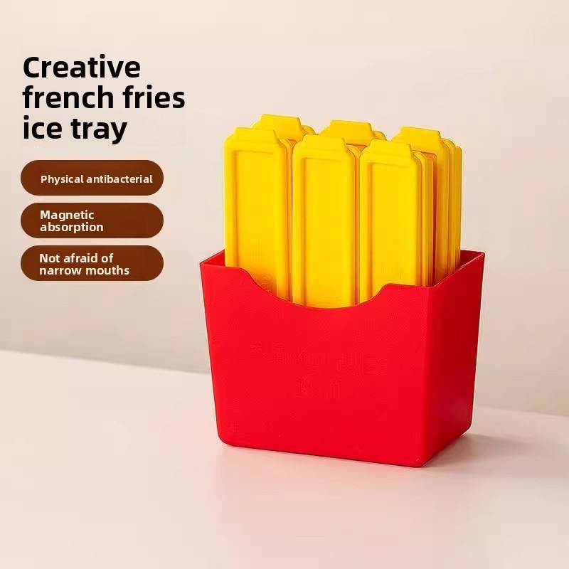 French Fry Plastic Ice Cube Mold Long Strip Press Ice Tray Freezer Proof Magnetic Storage French Fry Plastic Ice Cube Mold Long Strip Press Ice Tray Freezer Proof Magnetic Storage