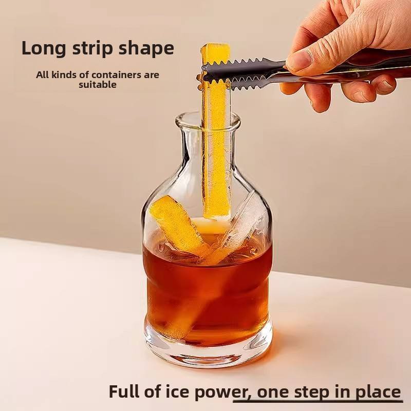 French Fry Plastic Ice Cube Mold Long Strip Press Ice Tray Freezer Proof Magnetic Storage