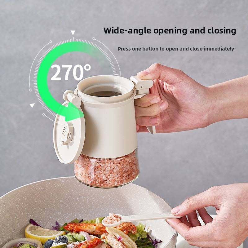 Glass Seasoning Jar Set Moisture-proof Flip-Top Lid 350ml Capacity Modern Minimalist