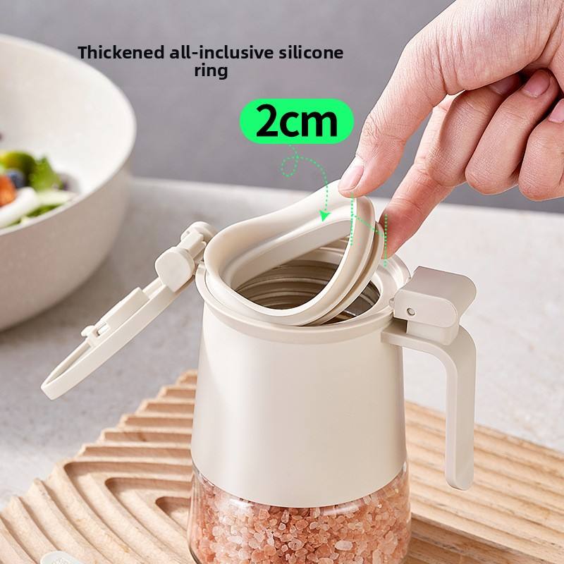 Glass Seasoning Jar Set Moisture-proof Flip-Top Lid 350ml Capacity Modern Minimalist