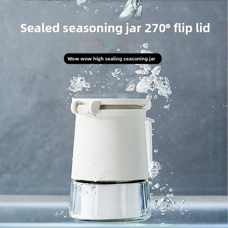 Glass Seasoning Jar Set Moisture-proof Flip-Top Lid 350ml Capacity Modern Minimalist Glass Seasoning Jar Set Moisture-proof Flip-Top Lid 350ml Capacity Modern Minimalist