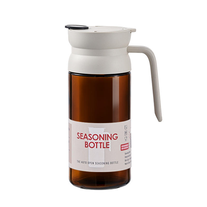 H3a1a3bbf0e2343409761cc491b960248q Glass Oil Pot Automatic Opening Leak-proof Adjustable Lid Tea Color Light-proof 600ml