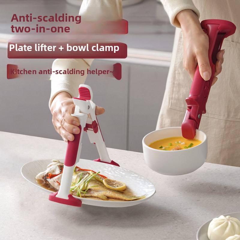 2-in-1 Anti-scald Bowl Clip,Non-slip Plate Gripper