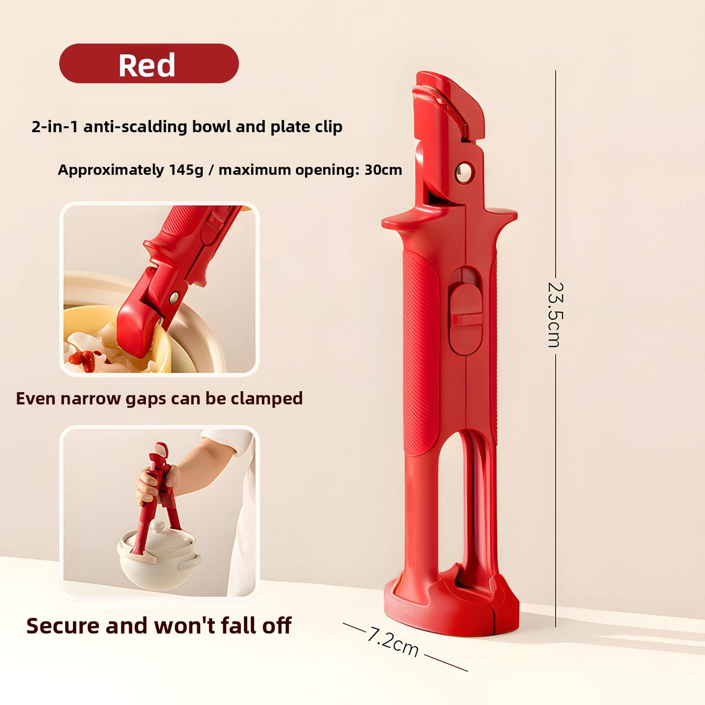 2-in-1 Anti-scald Bowl Clip,Non-slip Plate Gripper