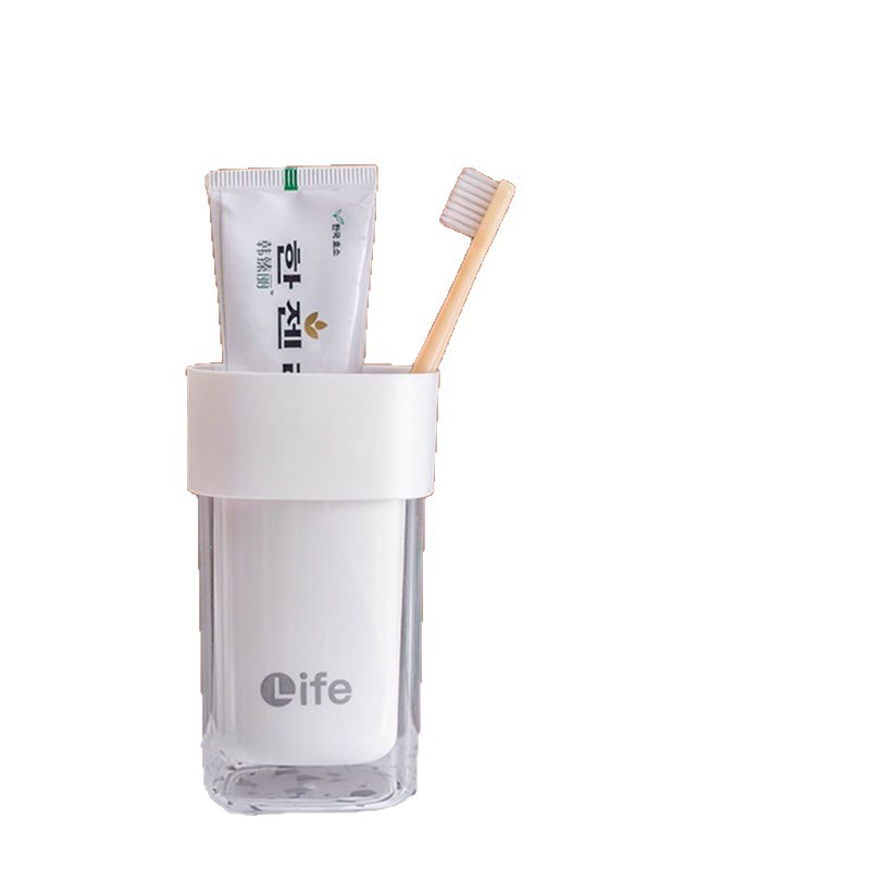 Trendy Plastic Toothbrush Cup Set with Water & Mouthwash Cups