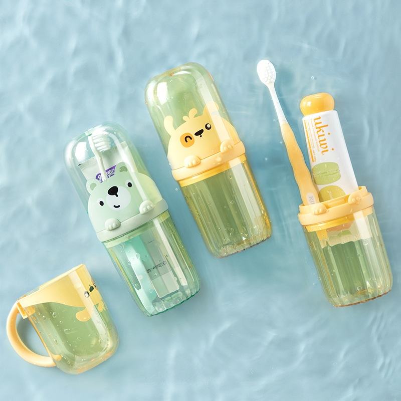 Plastic Travel Toiletry Set Mouthwash Cup Toothbrush