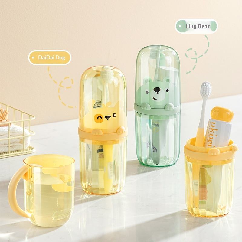Plastic Travel Toiletry Set Mouthwash Cup Toothbrush