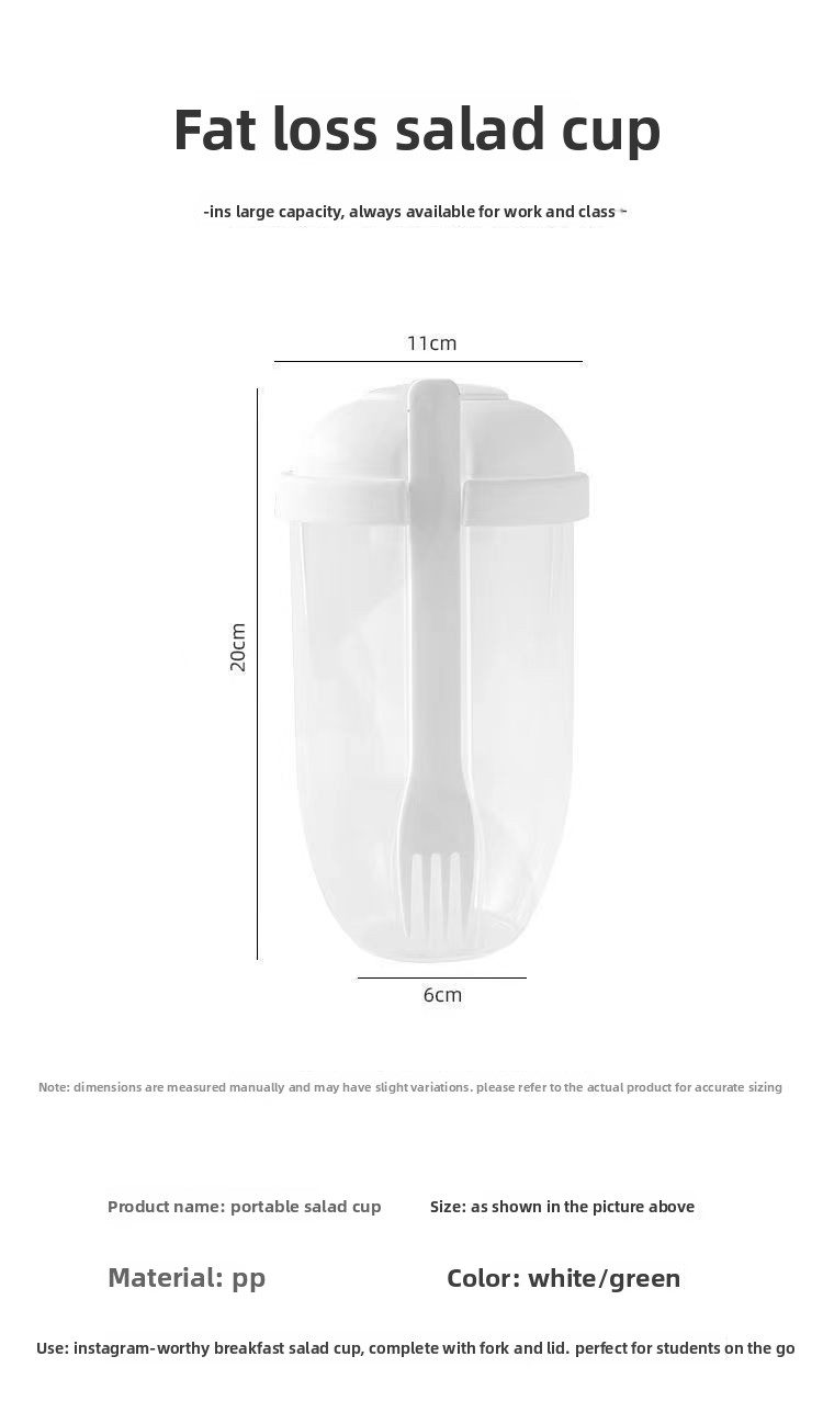 Mason Jar Breakfast Salad Cup Portable Yogurt Smoothie Cup With Fork Healthy Food