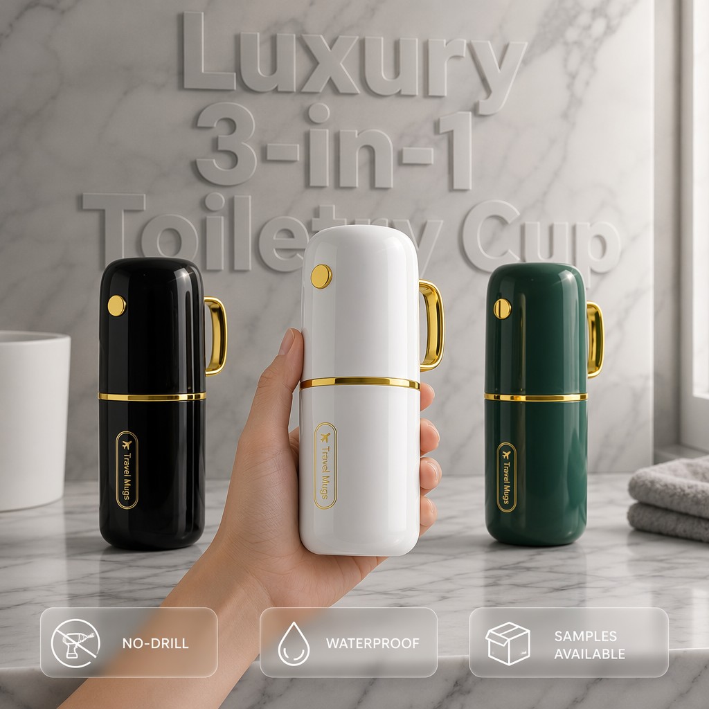 Luxury 3-in-1 Travel Toiletry Cup Set Portable Toothbrush and Toothpaste Storage Case H457da7c5fac443af90e6be0b2ef99940Z