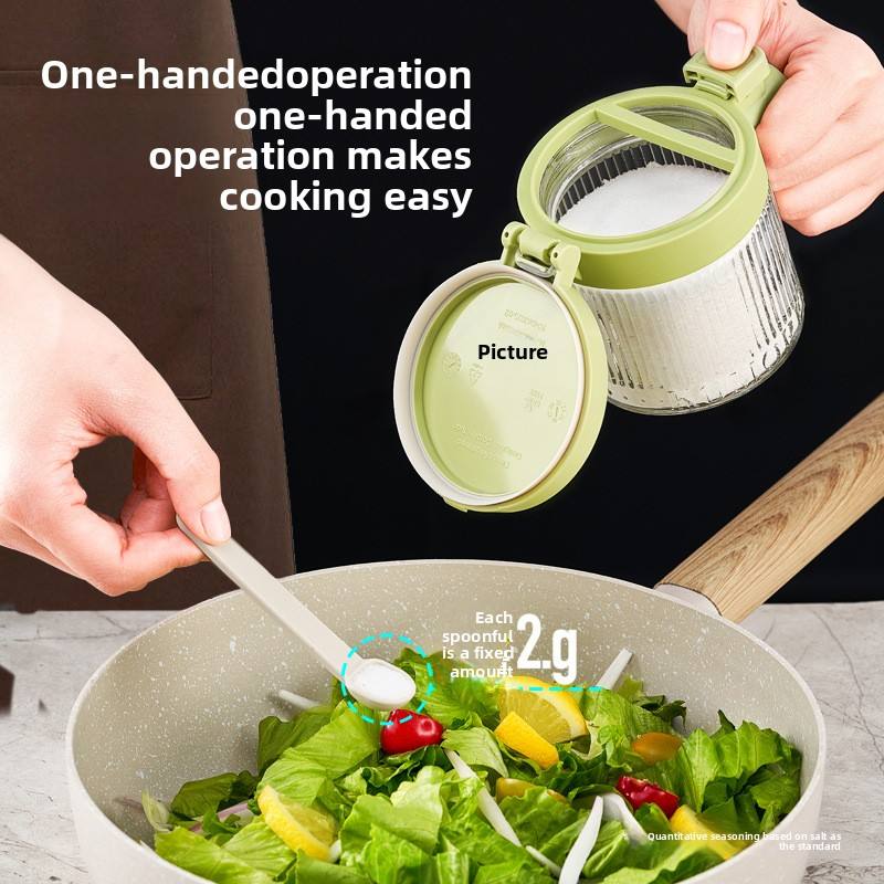 Glass Seasoning Box Jar Bottle Set Double-Layer Storage 350ml