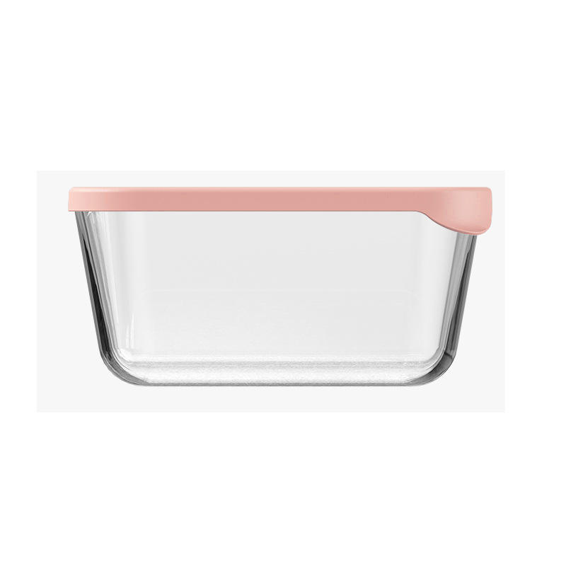 Borosilicate Glass Food Container with LDPE Lid Heat Resistant Stackable Meal Prep Bowl