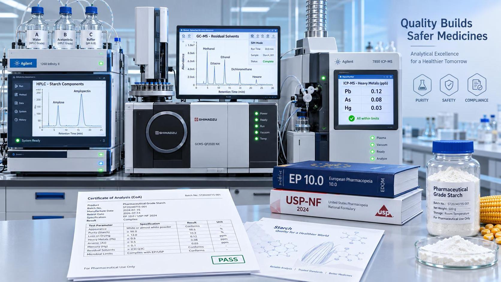 Do pharmaceutical starch suppliers in Russia meet EP 10.0 or USP-NF monograph requirements?