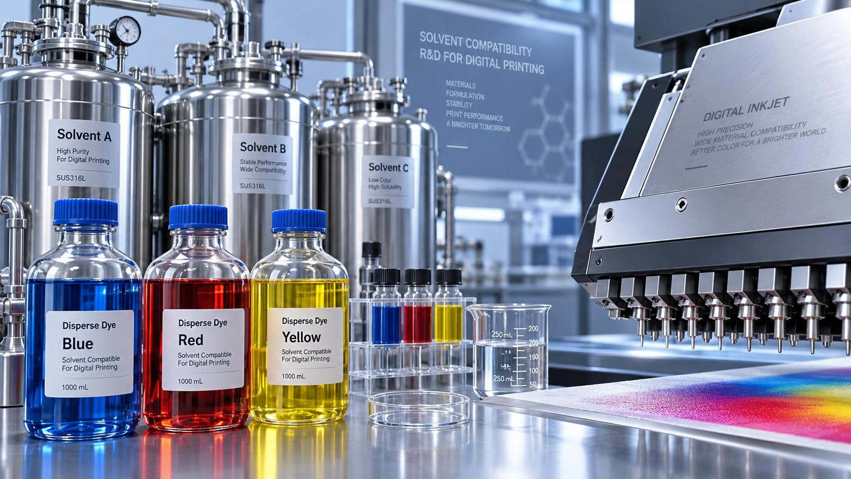 What solvent compatibility limits apply to Disperse Dyes used in polyester digital inkjet inks? What solvent compatibility limits apply to Disperse Dyes used in polyester digital inkjet inks?