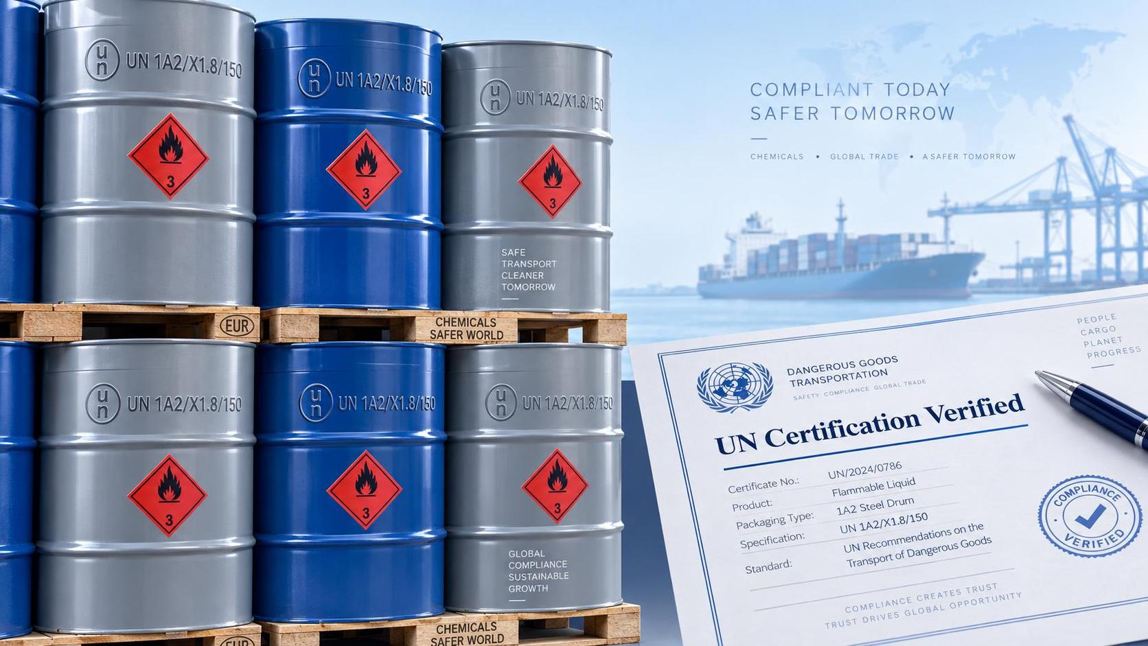 Chemical raw materials exporter liability exposure when shipping non-UN-certified containers