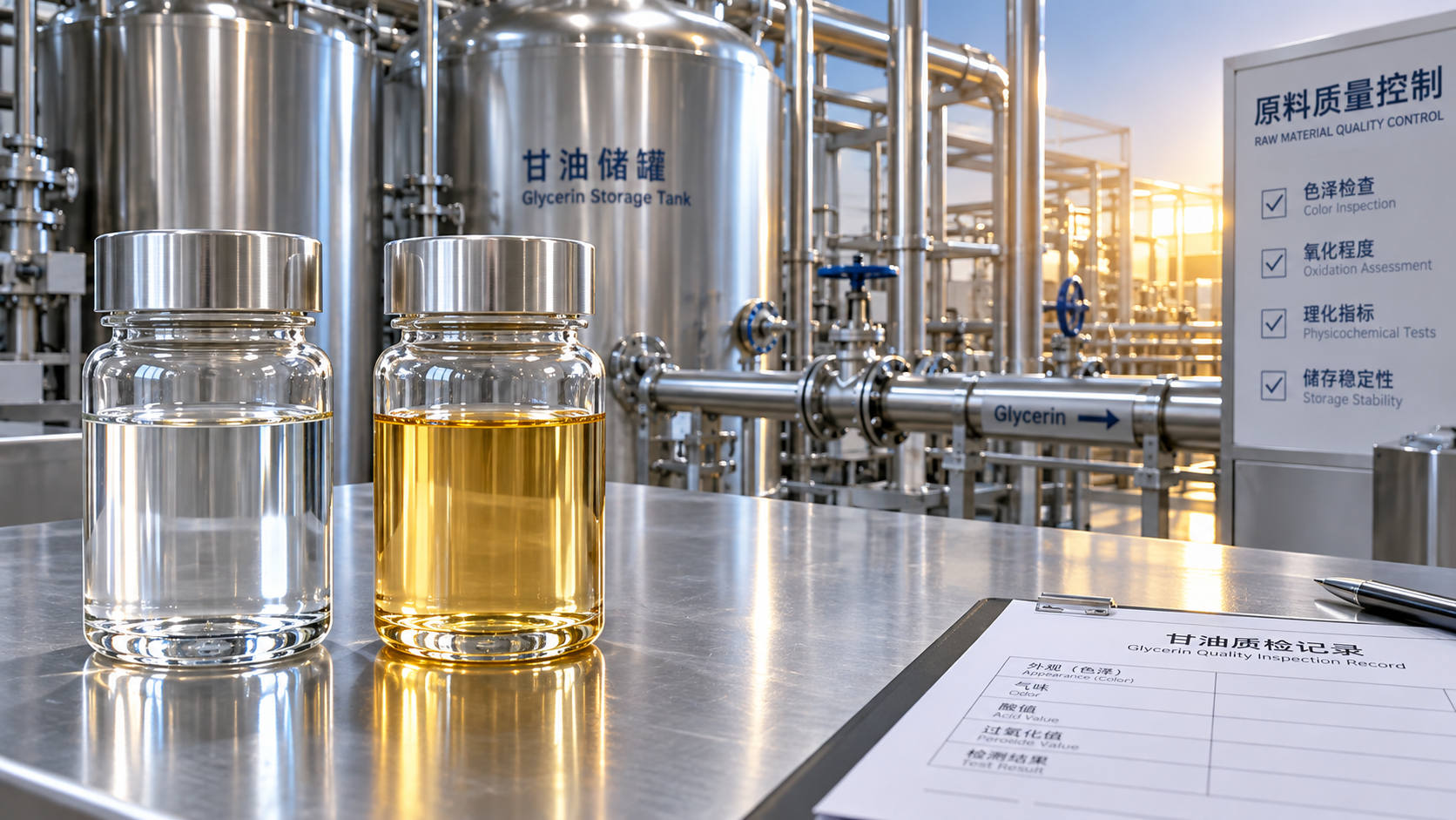 What Causes Yellowing in Stored Glycerol?