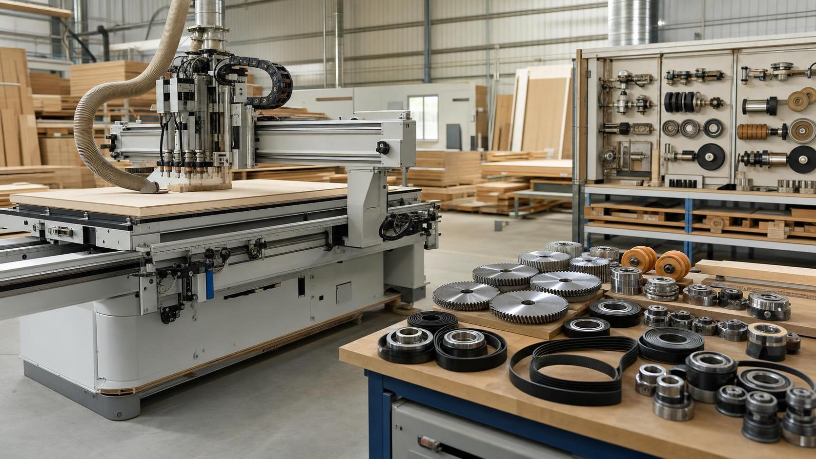 Types courants de pièces détachées pour machines à bois et moment de leur remplacement