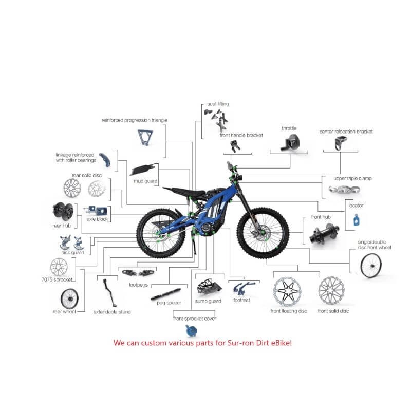 Custom Sur Ron Parts Upgrade Surron Segway X160 X260 Talaria Sting CNC Parts