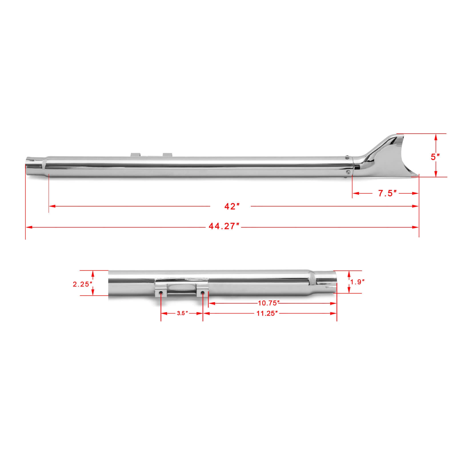 39'' Fishtail Exhaust Muffler Pipes For Harley Davidson